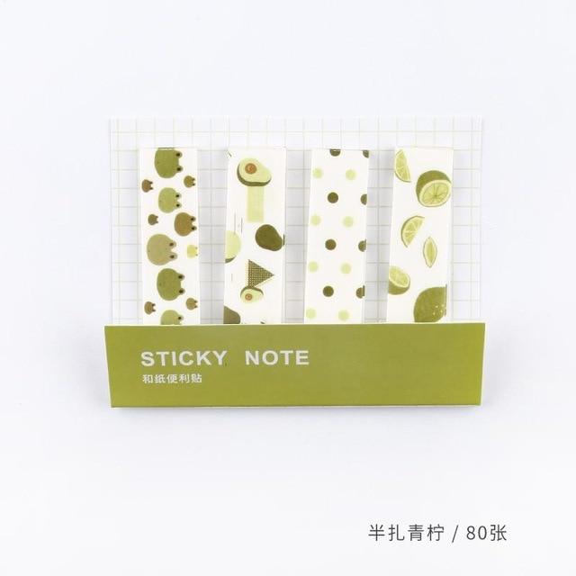 80 Sheets/pack Cute Sticky Notes Index Tab Flags Memo Pads