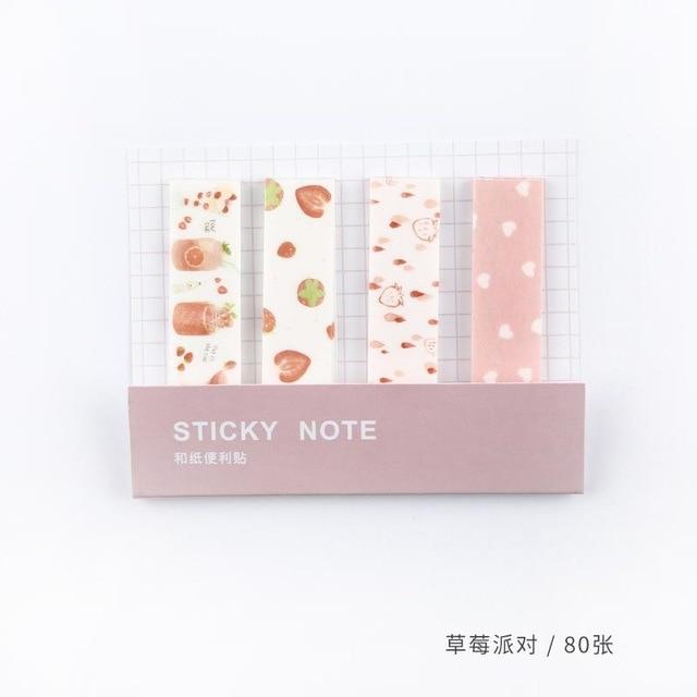80 Sheets/pack Cute Sticky Notes Index Tab Flags Memo Pads