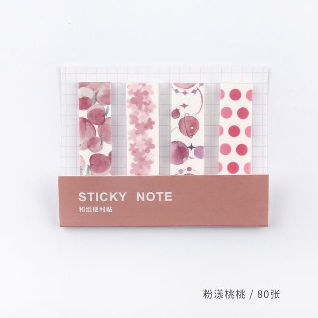 80 Sheets/pack Cute Sticky Notes Index Tab Flags Memo Pads