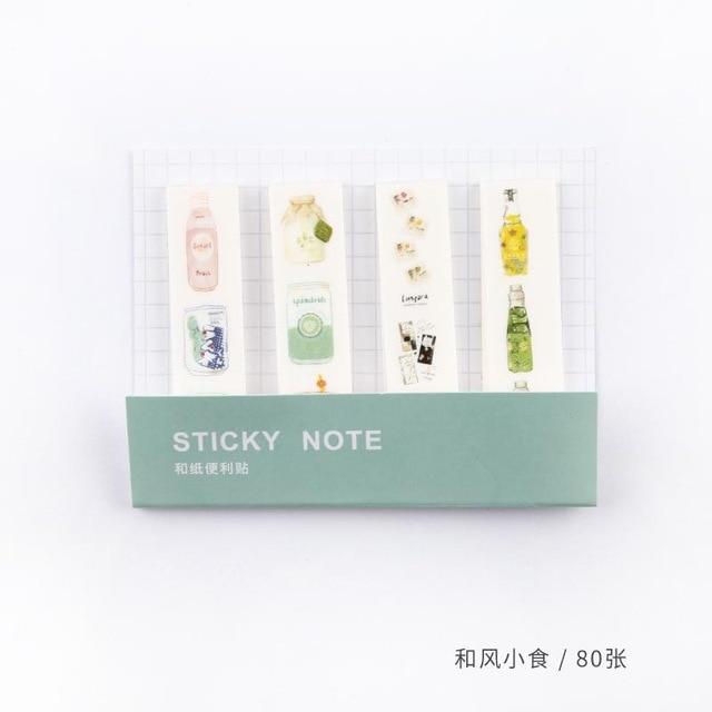 80 Sheets/pack Cute Sticky Notes Index Tab Flags Memo Pads
