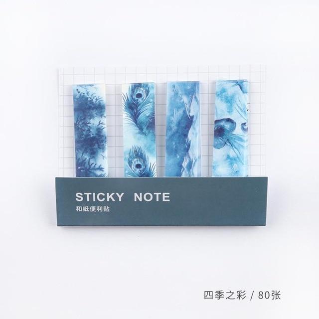 80 Sheets/pack Cute Sticky Notes Index Tab Flags Memo Pads