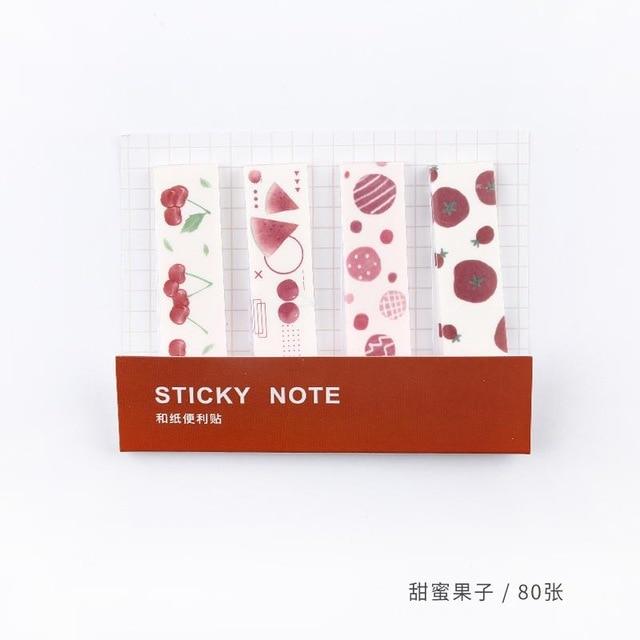 80 Sheets/pack Cute Sticky Notes Index Tab Flags Memo Pads