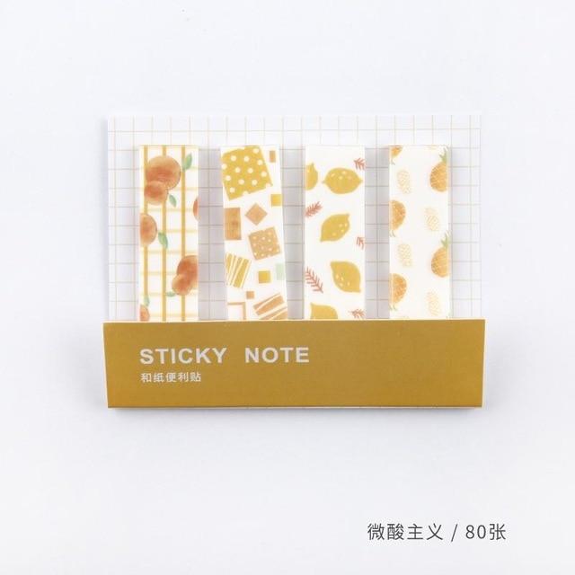 80 Sheets/pack Cute Sticky Notes Index Tab Flags Memo Pads