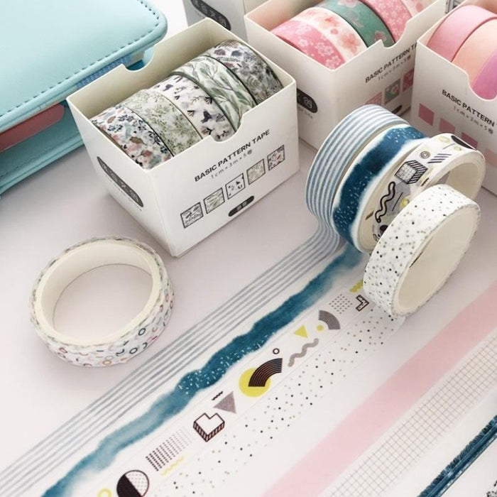 Basic Color Cute Washi Tape Set 5pcs/set