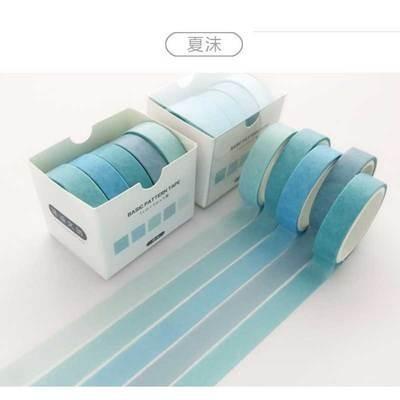 Basic Color Cute Washi Tape Set 5pcs/set