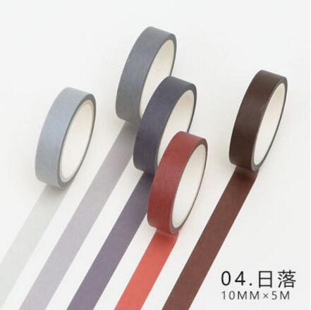 5 Pcs/pack Striped/Grid/Flowers Basic Solid Color Paper Washi Tape