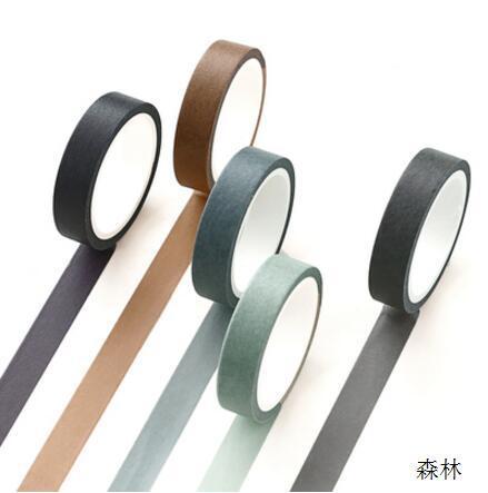 5 Pcs/pack Striped/Grid/Flowers Basic Solid Color Paper Washi Tape