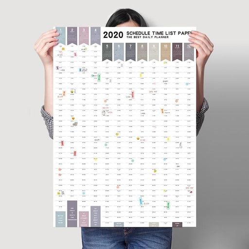 1PC 2019 2020 365 Days Paper Wall Calendar