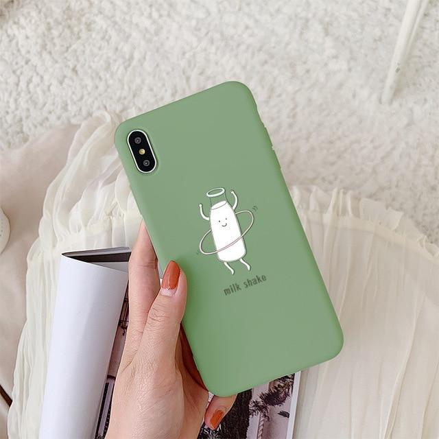 Cute Cartoon Milk Biscuits Case Cover For iPhone 7, XS MAX, XR, X, 8, 6, 6s Plus