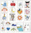 60PCS Vintage Cute Small Stickers