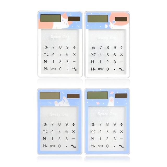 Transparent cute 8-Digit Solar Energy Mini Portable Calculator