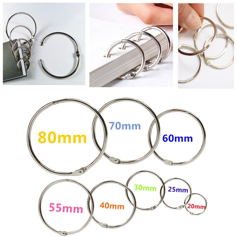 10Pcs/Lot Metal Loose Leaf Book Binder Rings