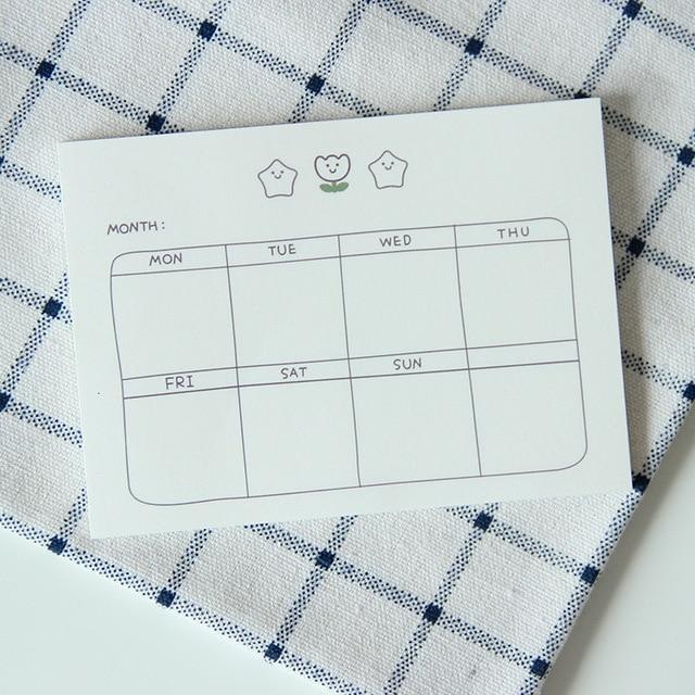 50 Sheets Schedule Record Notebook Concise Planner Stickers