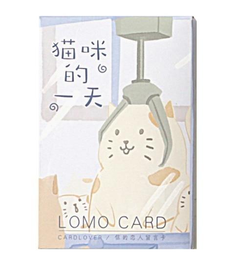 52mm*80mm Cat Day Paper Greeting Cards (Lomo Card) (1pack=28pieces)