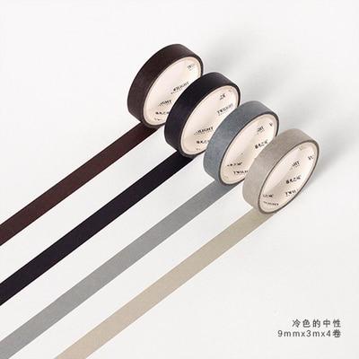 Creative Color Washi Tape 9mmX3m 4pcs/set