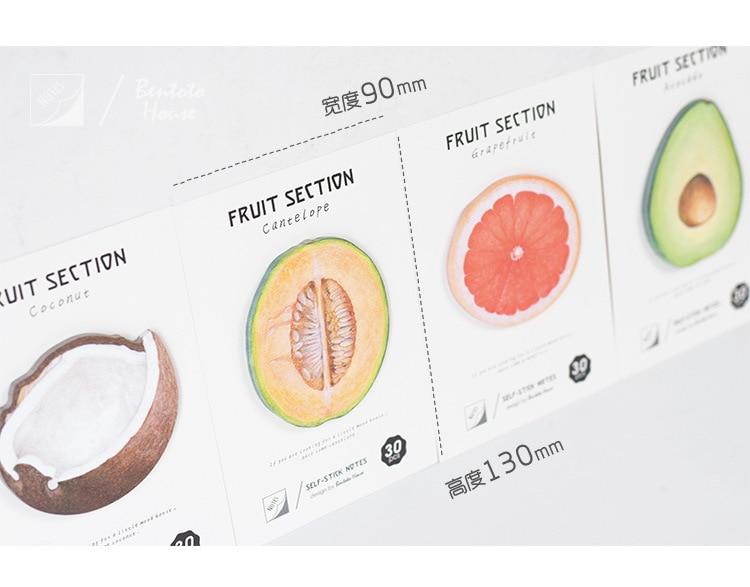 4 Style Tropical Fruits Memo Pad