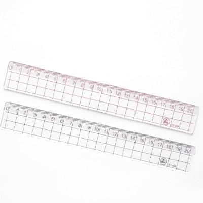 2pcs 15cm 18cm 20cm Transparent Simple Ruler