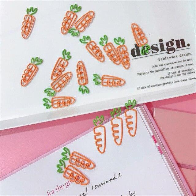 4PCs Cartoon Cute Fruit Carrot Paper Clip