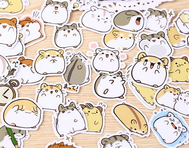 38 pcs Mini Hamster Stickers