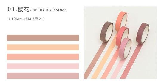 5m Length Pure Washi Tape