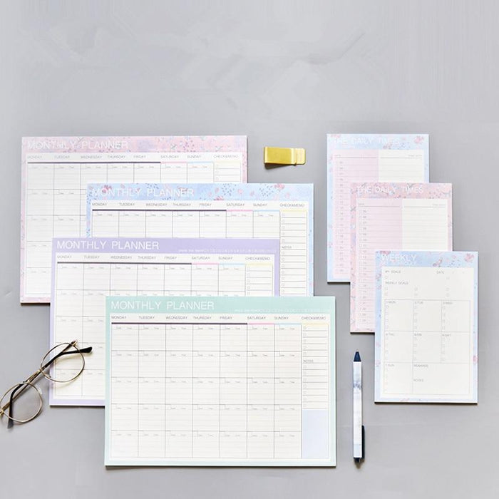 2019 2020 Notebook Kawaii Daily Weekly Monthly Yearly Calendar Planner