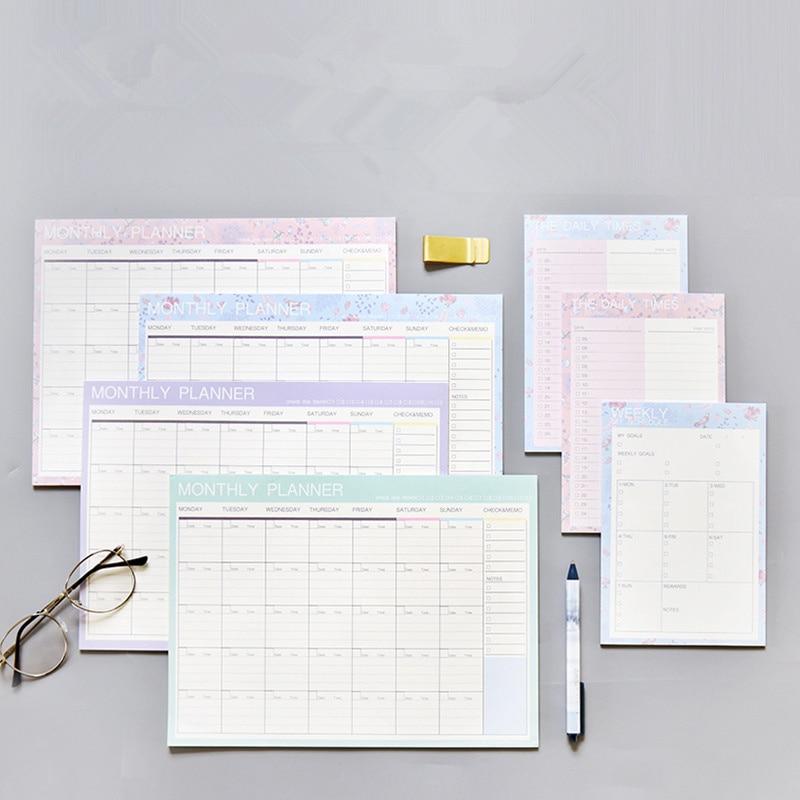 2019 2020 Notebook Kawaii Daily Weekly Monthly Yearly Calendar Planner
