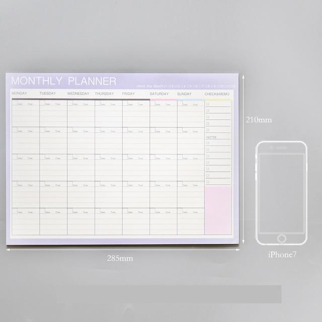 2019 2020 Notebook Kawaii Daily Weekly Monthly Yearly Calendar Planner