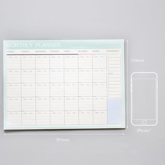 2019 2020 Notebook Kawaii Daily Weekly Monthly Yearly Calendar Planner