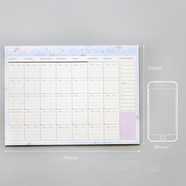 2019 2020 Notebook Kawaii Daily Weekly Monthly Yearly Calendar Planner