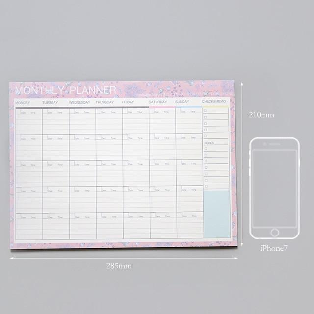2019 2020 Notebook Kawaii Daily Weekly Monthly Yearly Calendar Planner