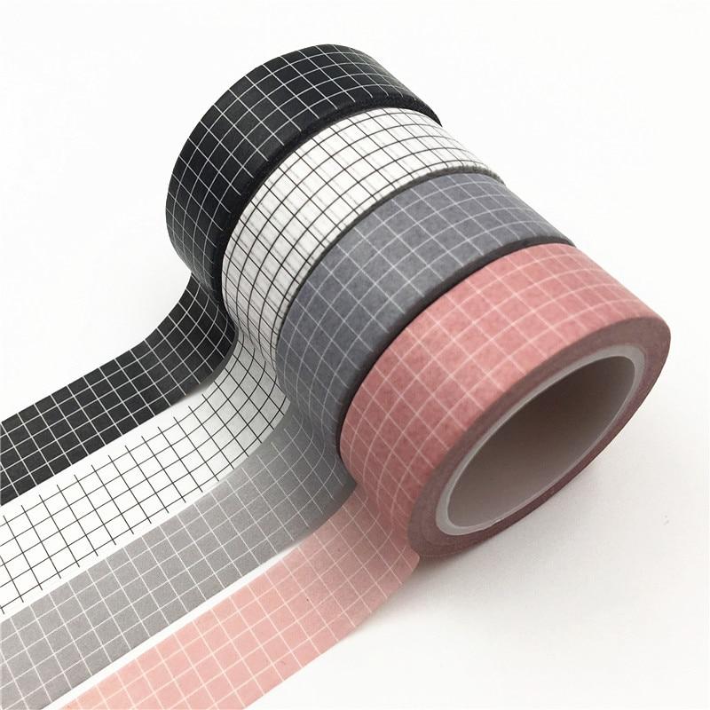 10M Black and White Grid Washi Tape